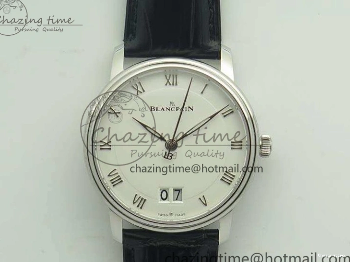 0318 WellDesigned Villeret 6651 YG ZF 1:1 Best Edition White Dial on Brown Leather Strap A 8000